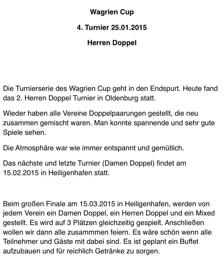 Wagrien Cup 20144